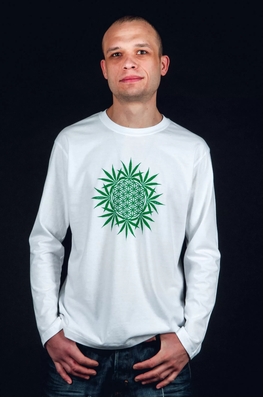 Лонгслів чоловічий LongSleeve "Flower of Life" чоловік, колір білий (L)