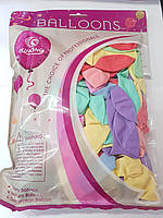 Повітряні кулі пастель 26 см 100 шт різнокольорові кульки для свята, декору та фотозони