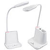 Настільна лампа акумуляторна світлодіодна з утримувачем для телефону LOSSO FL-1200 біла, фото 7
