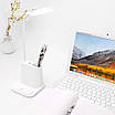Настільна лампа акумуляторна світлодіодна з утримувачем для телефону LOSSO FL-1200 біла, фото 9
