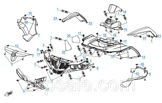 Розширювач колісної арки передній лівий CFMoto Front EDGING LH