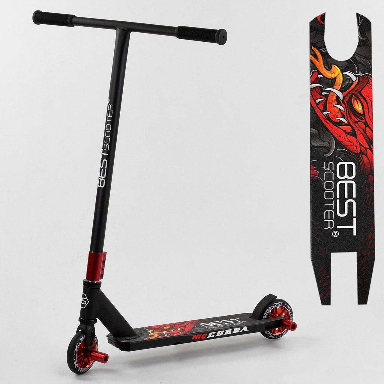 Трюковий самокат Best Scooter CB-00704 HIC-система алюмінієвий диск і дека колеса PU 110мм пеги