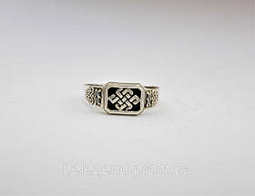 Кільце перстень оберіг амулет чоловіче Вузол нескінченності срібло 925, фото 3
