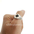 Срібна печатка з золотими вставками. Чоловічі кільця срібло 925, фото 5