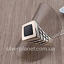 Срібна печатка з золотими вставками. Чоловічі кільця срібло 925, фото 4