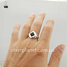 Срібна печатка з золотими вставками. Чоловічі кільця срібло 925, фото 7