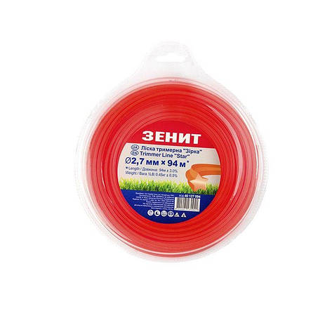 Волосінь тримерна Зеніт 2,7 мм*94м (зірка), (40127094), фото 1