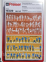 Preiser 16329 Набір чоловічків для розфарбовування - пожежники комплект 42 штуки, масштабу 1:87