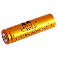 Акумулятор Bailong Li-ion 18650 6800mAh 4.2 V Gold (реальна ємність 2100mAh)