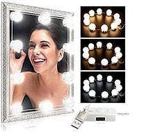 Підсвічування дзеркала для Vanity Mirror Lights, LED лампочки 10 шт з регулюванням яскравості