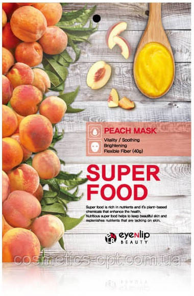 Тканинна маска на основі персика Eyenlip Super Food Peach Mask, 23 ml