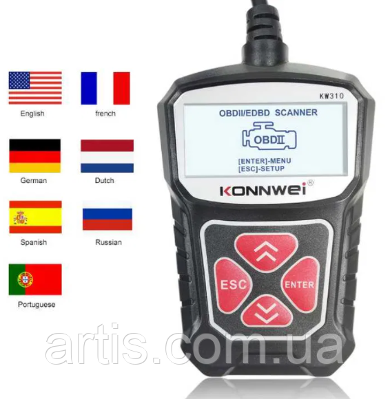 Автосканер Konnwei KW310 obd2 авто діагностика
