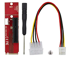 Райзер M2 перехідник червоний ->PCI-E під райзер M. 2 PCI-E м2