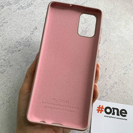 Чохол для Samsung Galaxy A71 з мікрофіброю оксамитовий всередині накладка чохол на самсунг а71 бежевий CFA, фото 3