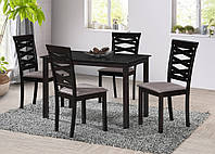 Комплект кухонной мебели Бруклин - обеденный стол + 4 стула, обеденный комплект в темных и светлых тонах