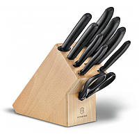 Набор кухонный ножи и ножницы в деревянной подставке Швейцария 9 шт. 220779