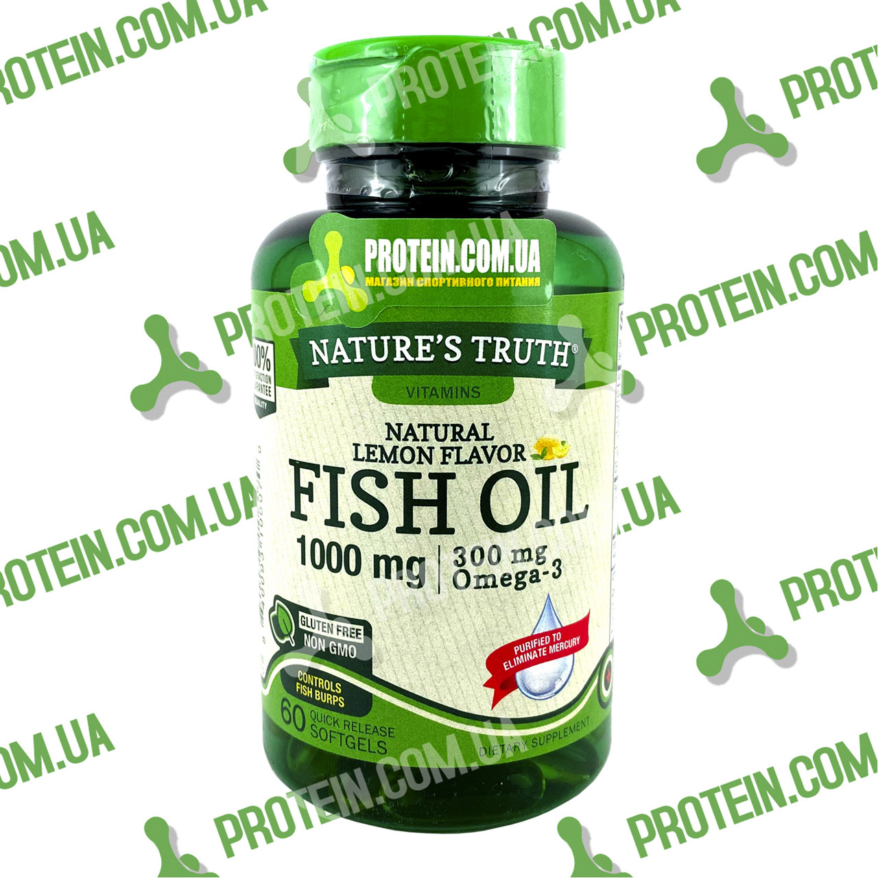 Риб'ячий Жир Nature`s Truth FISH OIL 1000 мг Omega-3 300 мг 60 капс Лимонний Смак