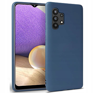 Чохол Silicone Case Full для Samsung A32 Navy Blue