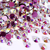 Стразы Xirius Crystals с розовой подложкой, цвет Сrystal AB, ss16 (3,8-4мм), 100 шт
