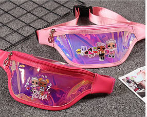 Стильна поясна сумка бананка з принтом лялька Лола