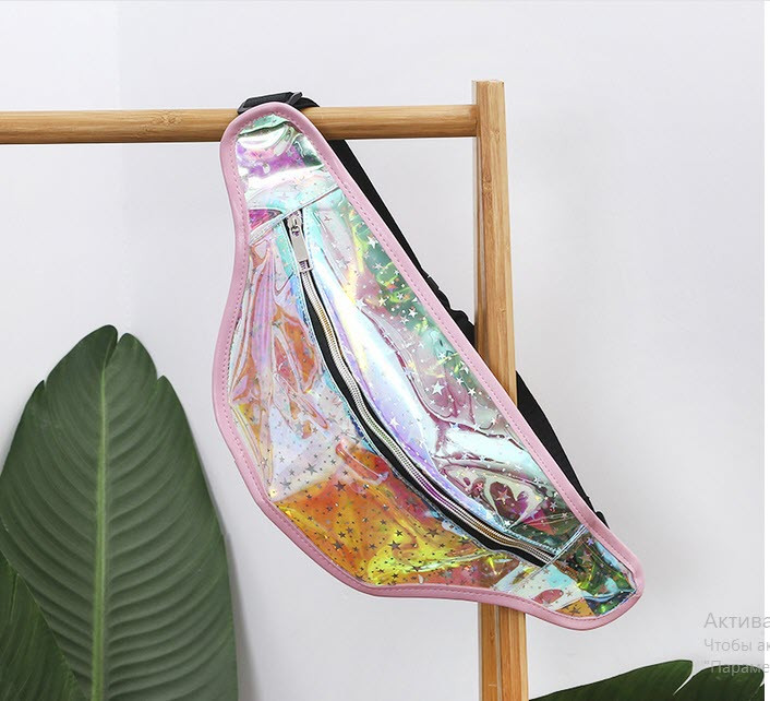 Велика прозора силіконова сумка на пояс бананка