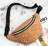 Стильна поясна сумка бананка під корок, дерево, фото 9