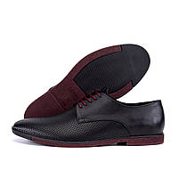 Мужские кожаные летние туфли VanKristi classic black