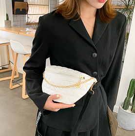 Стильна стьобаний сумка на пояс Бананка