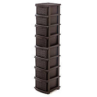 Комод пластиковий 8 ящиків "Компакт Плюс" R-Plastic 166х40х34 см, коричневий