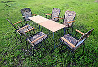 Складной набор мебели для пикника и отдыха ( 2 стола + 6 кресел )