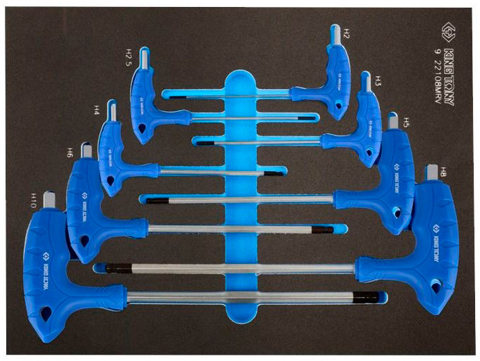 Набір ключів KING TONY 8 одиниць HEX 2-10 мм, EVA ложемент (9-22108MRV), фото 1