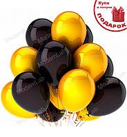 Гелиевые шары "Mix gold&black", набор 14 шт (шарики с гелием)