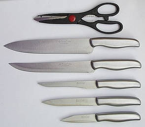 Набір ножів для кухні з підставкою А-Плюс 1006 кухонні ножі та підставки, фото 2