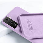 Чохол Silicone Case full Pink пудра для Samsung Galaxy S21 (G991), фото 4