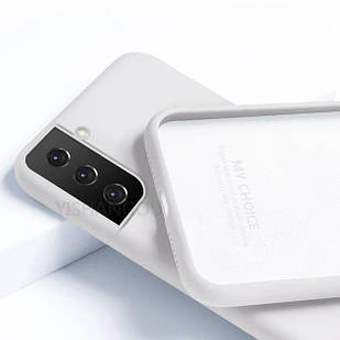 Чохол Silicone Case full White білий для Samsung Galaxy S21 (G991)