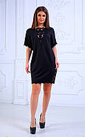 Коротке жіноче плаття по фігурі чорного кольору нарядне Modna KAZKA MKNP2064