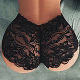 Мереживні трусики жіночі шортики чорні (SRT-BLXXXL), фото 2