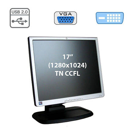 Монітор HP L1740 / 17" (1280x1024) TN CCFL / DVI-I, VGA, USB-Hub, фото 2
