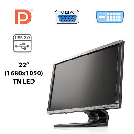Hewlett-Packard LA2205WG / 22" / 1680x1050 / DVI, USB, VGA, фото 2