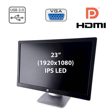 Монітор - Клас B - HP EliteDisplay E232 Class A / 23", 1920x1080 (16:9) IPS WLED / VGA, DP, HDMI Black, фото 2
