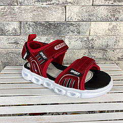 Бордові дитячі сандалії на липучках тм JongGolf 20058 розміри 28 30