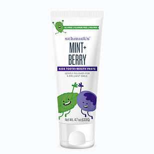 Schmidt's Kids Mint & Berry Дитяча паста без фтору від 2-х років , м'ята і ягоди, 133 г