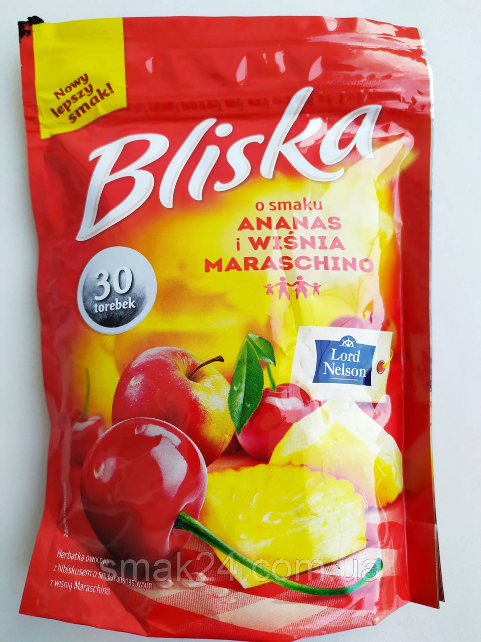Чай зі смаком ананаса та вишні Lord Nelson Bliska 30 пакет.