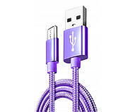 Кабель USB - microUSB typ B Nela-Styl 1 m фиолетовый.