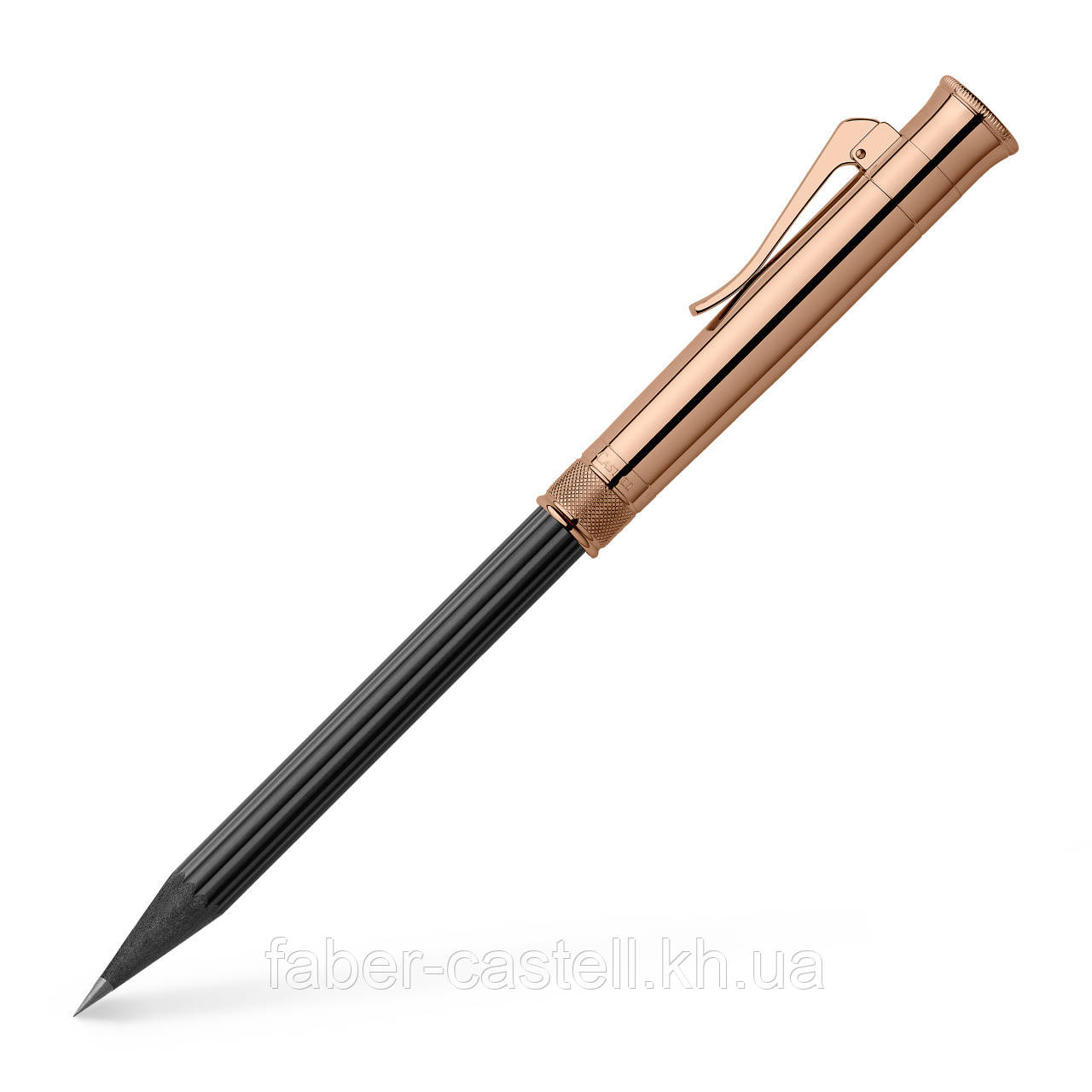 Олівець чорнографітний Graf von Faber-Castell Perfect Pencil Rosegold Black, чорний кедр, 118532