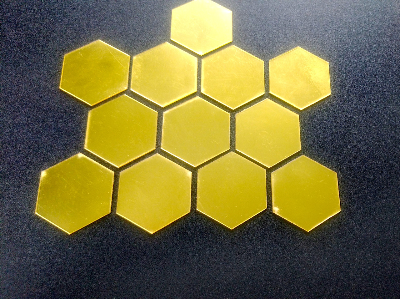 Дзеркальні пластикові наклейки стільники мозаїка шестикутник 4.6 см*4см*2см , набір 12шт
