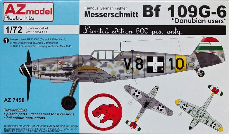 Пластикова модель 1/72 AZ model 7458 німецький винищувач Messerschmitt Bf-109G-6 'Danubian users'