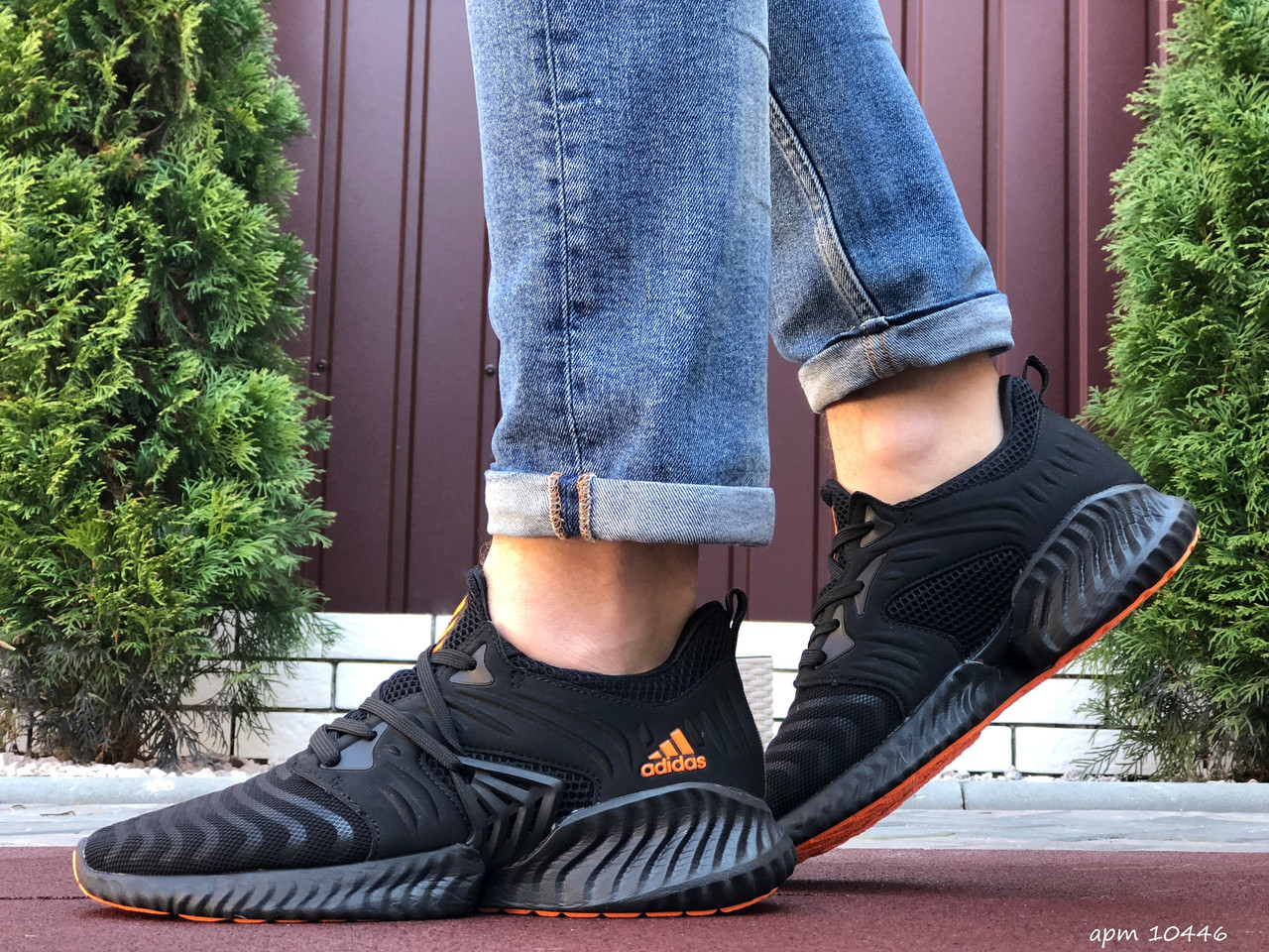 Чоловічі кросівки Adidas Alphabounce Instinct,текстиль,чорні з помаранчевим