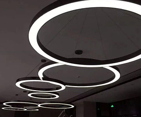 Світильник з алюмінієвого LED профілю 1200x60х55м 90W круг