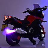 Дитячий електромобіль мотоцикл M 3630 EL-3 червоний (дим з вихлопної труби). Електромотицикл дитячий, фото 4